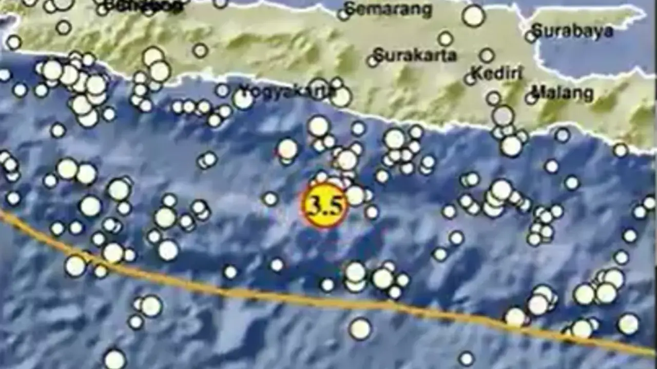Gempa M 3,5 Guncang Barat Daya Gunungkidul