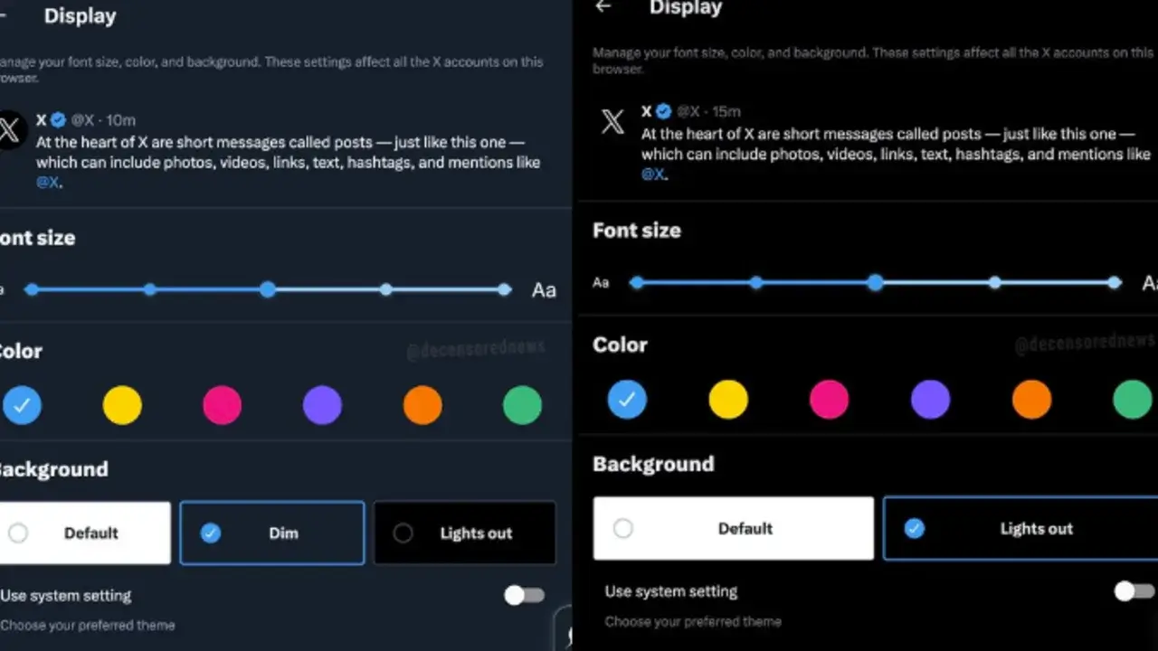 X Hapus Fitur Dim Mode